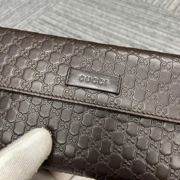 Gucci Microguccissima Brown Continential Bifold Wallet - Picture 2 of 5